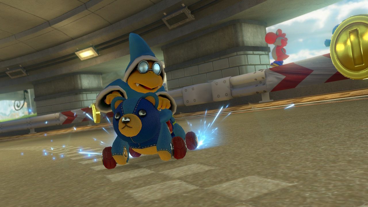 Kamek in the Teddy Buggy in Mario Kart 8