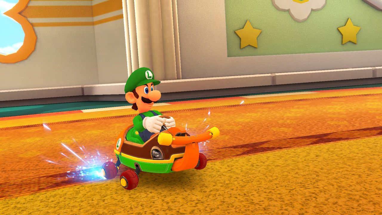 Luigi in the Streetle in Mario Kart 8