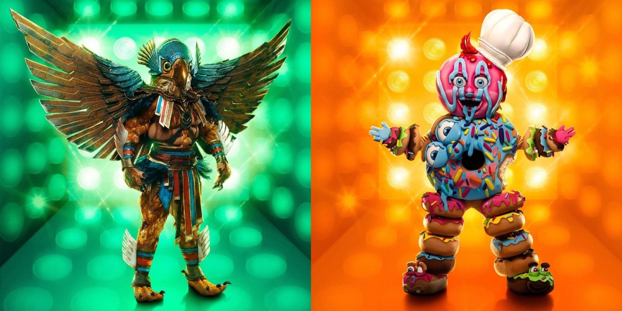 The Masked Singer Season 10&rsquo;s Hawk &amp; Donut Costumes