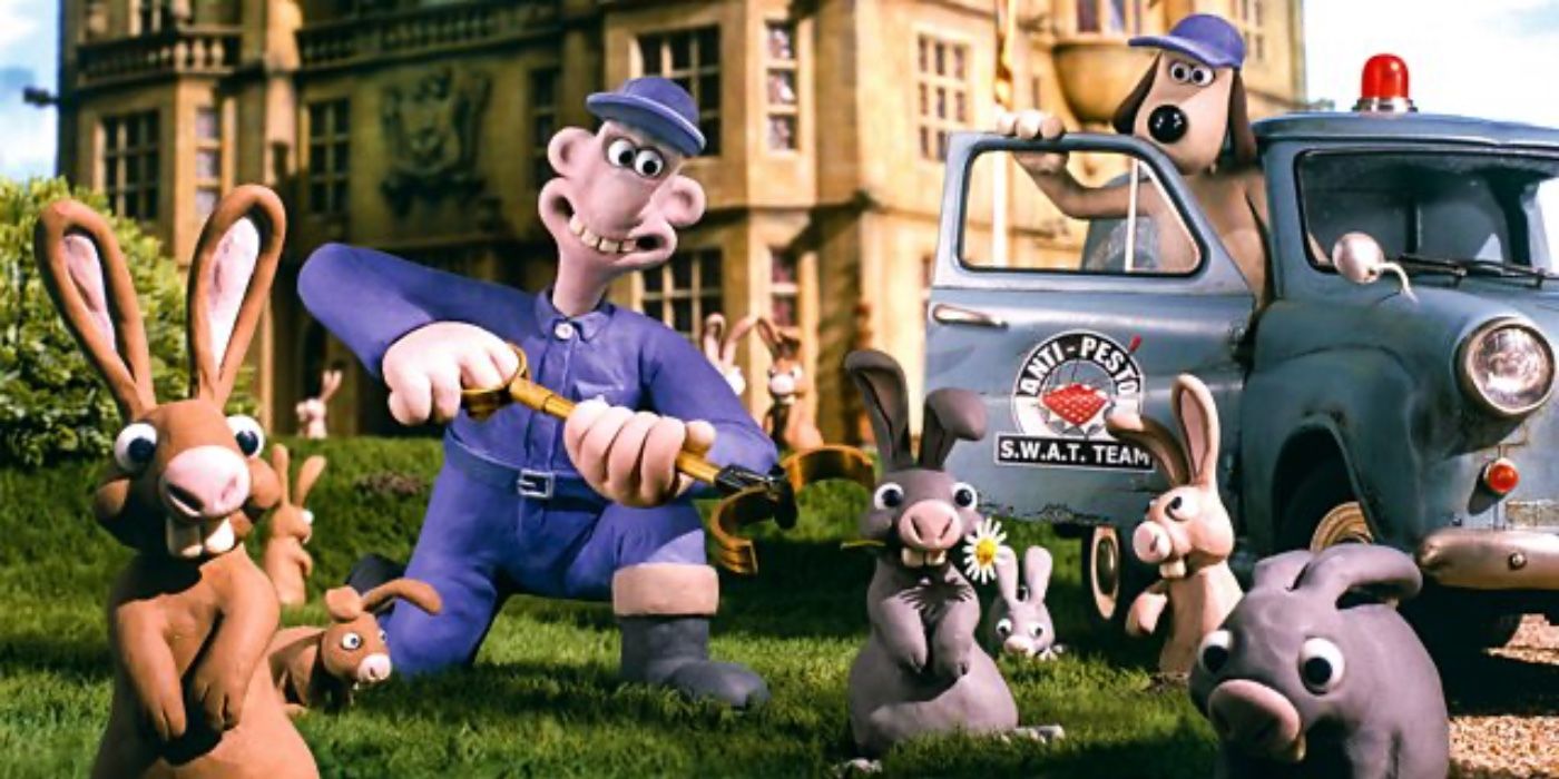 Wallace & Gromit: Curse of the Were-Rabbit: Wallace and Gromit collecting the bunnies