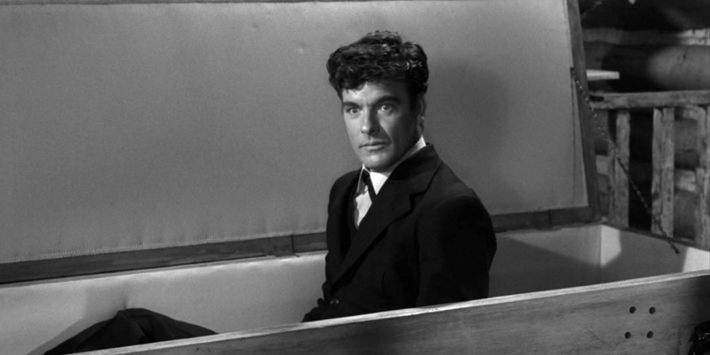 Jeff sitting up in his coffin in The Twilight Zone