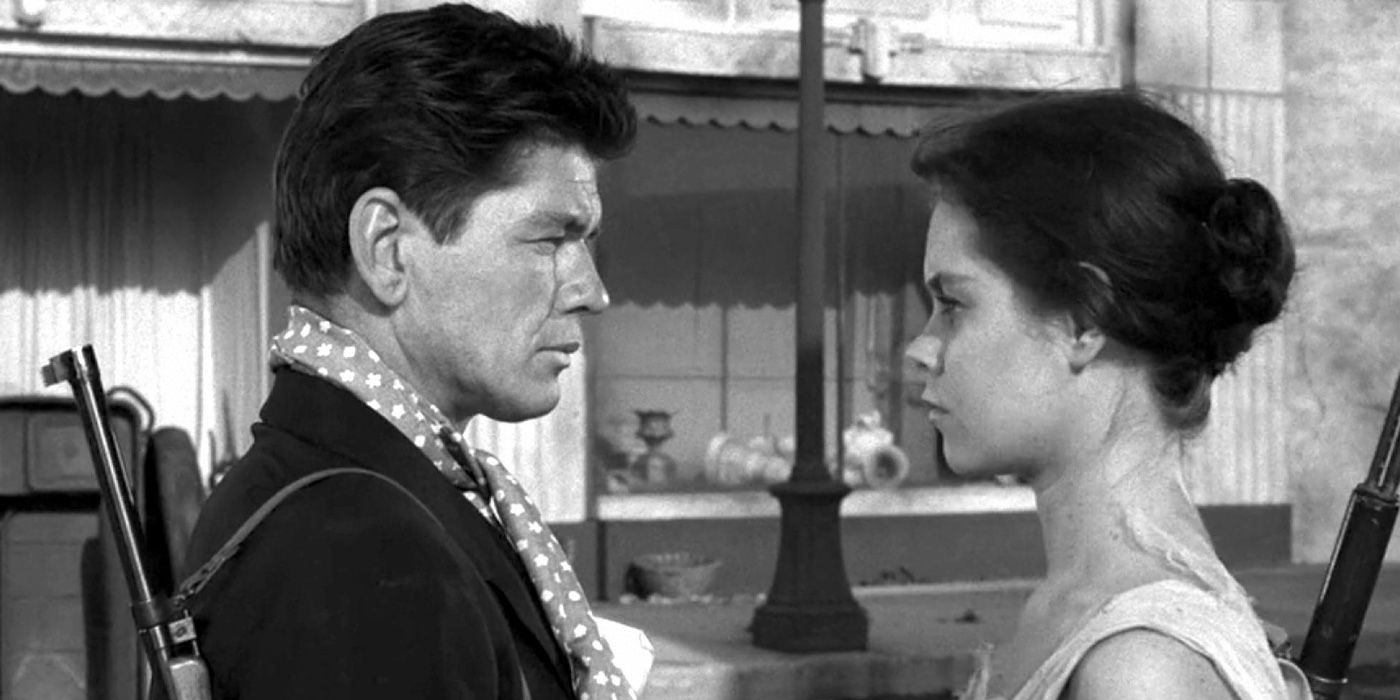 A man and the woman looking at each other in The Twilight Zone