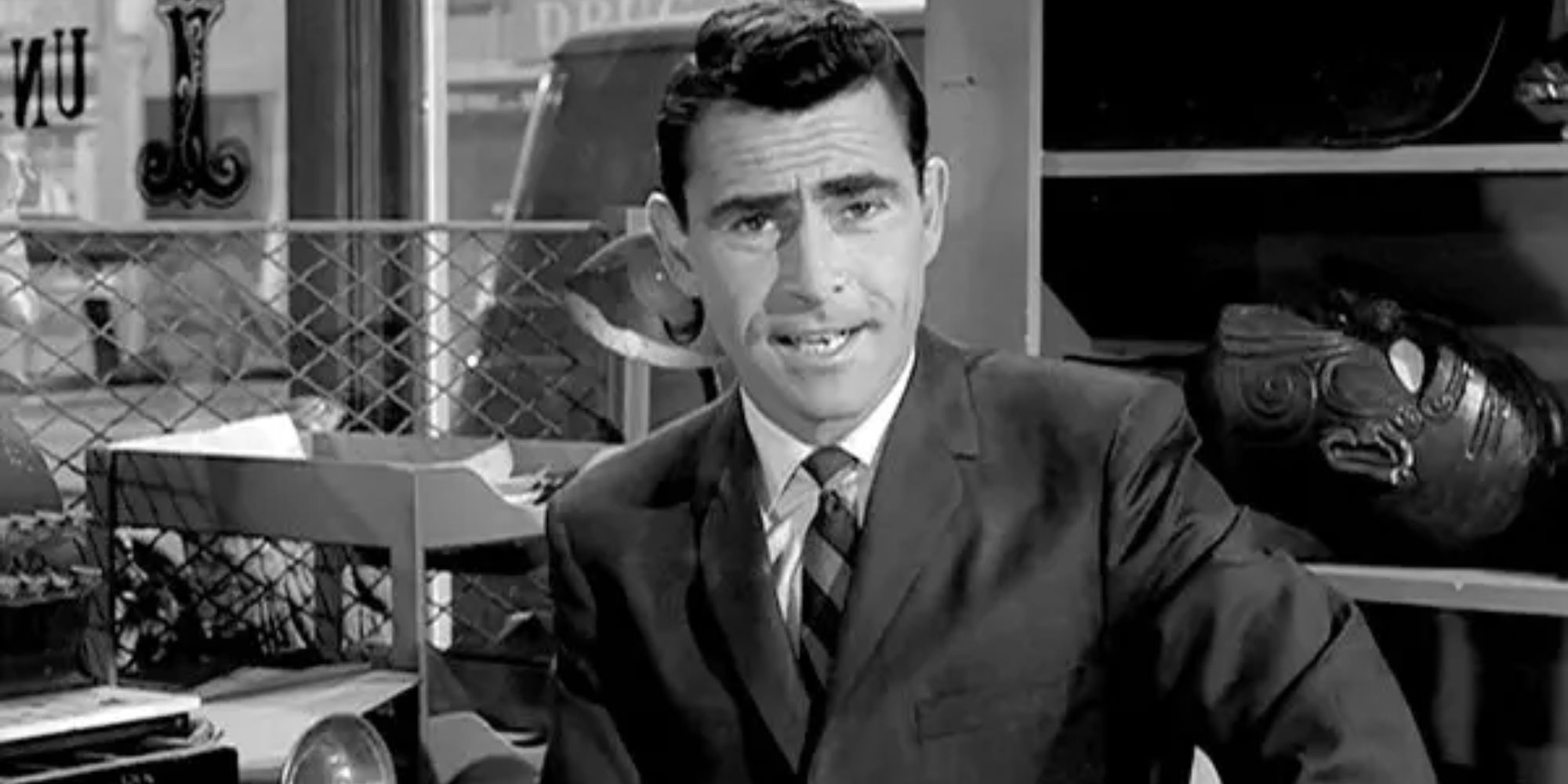 Rod Serling as himself narrating an episode of The Twilight Zone.