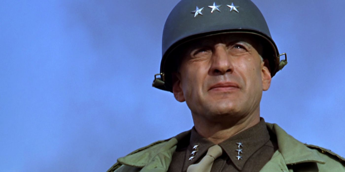 General George S. Patton (George C. Scott) staring off in the distance in Patton.