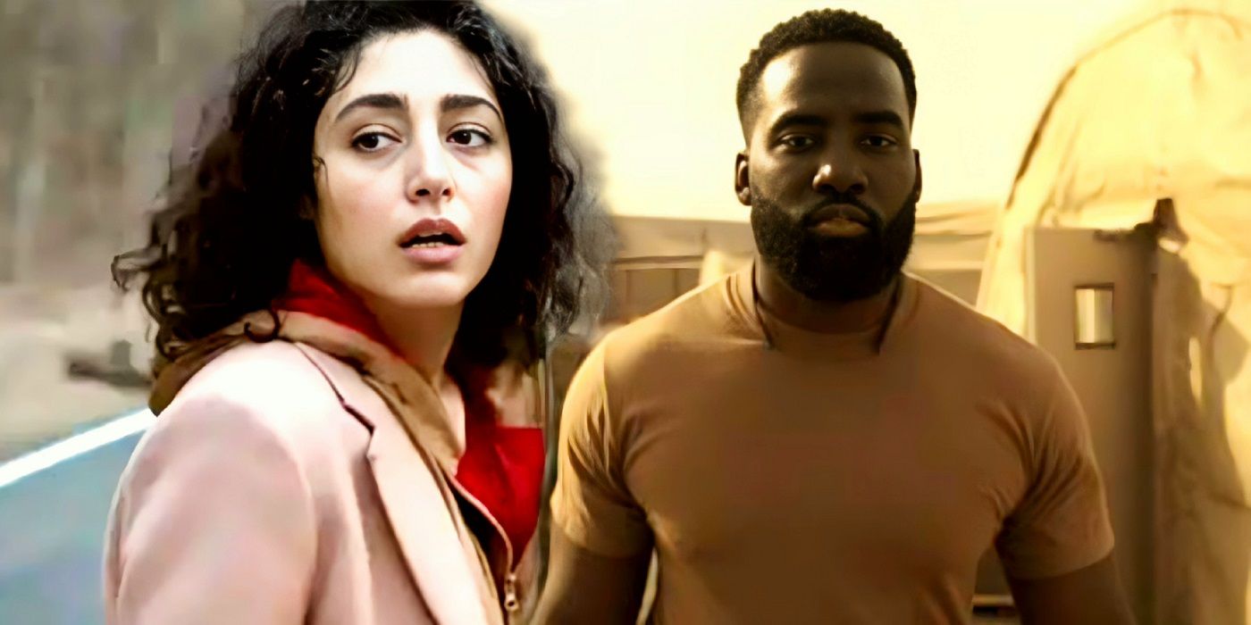 Golshifteh Farahani as Aleesha Malik and Shamier Anderson as Trevate in Invasion