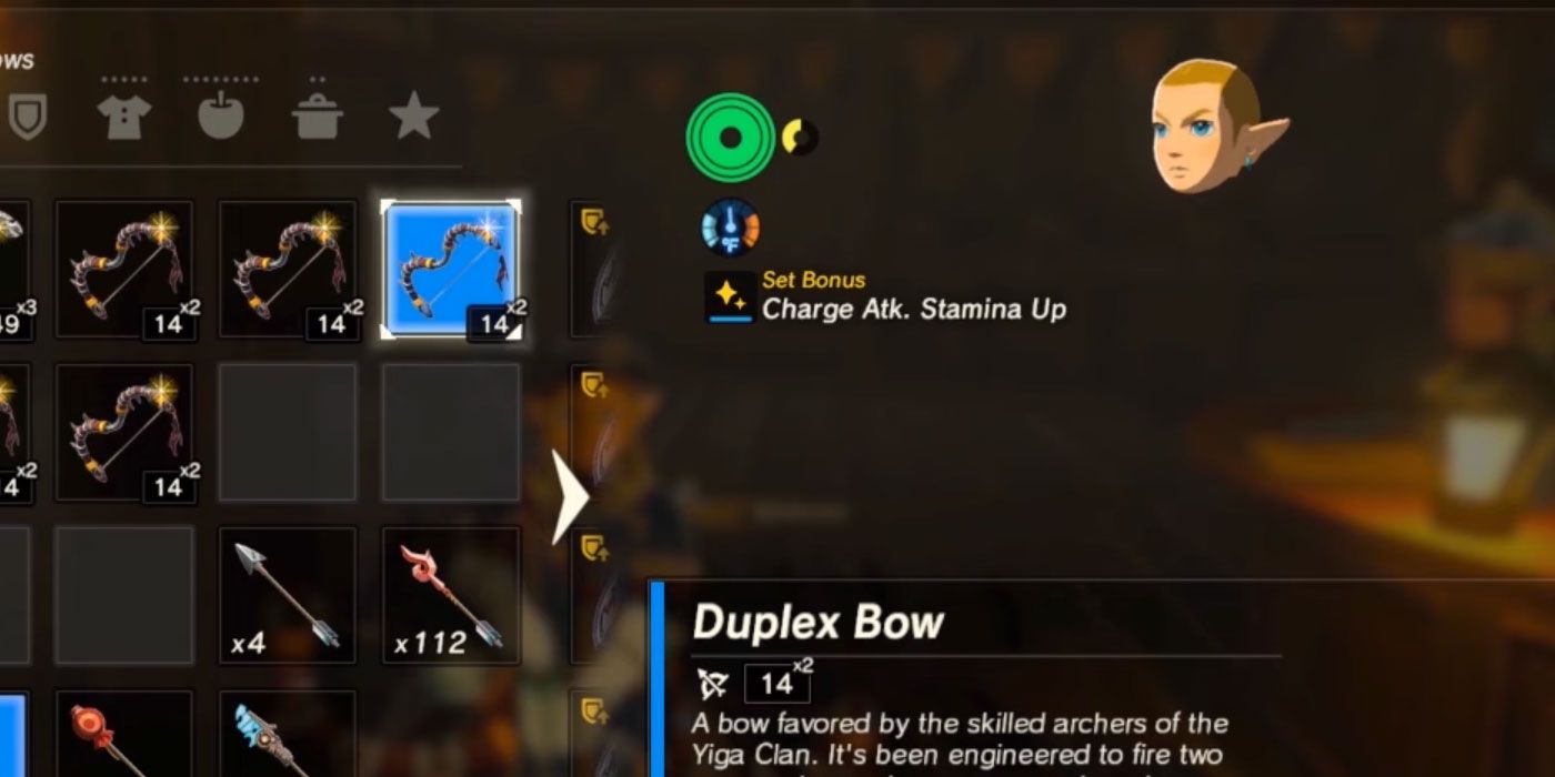 Broken inventory screen with Link missing body in Zelda: BOTW.