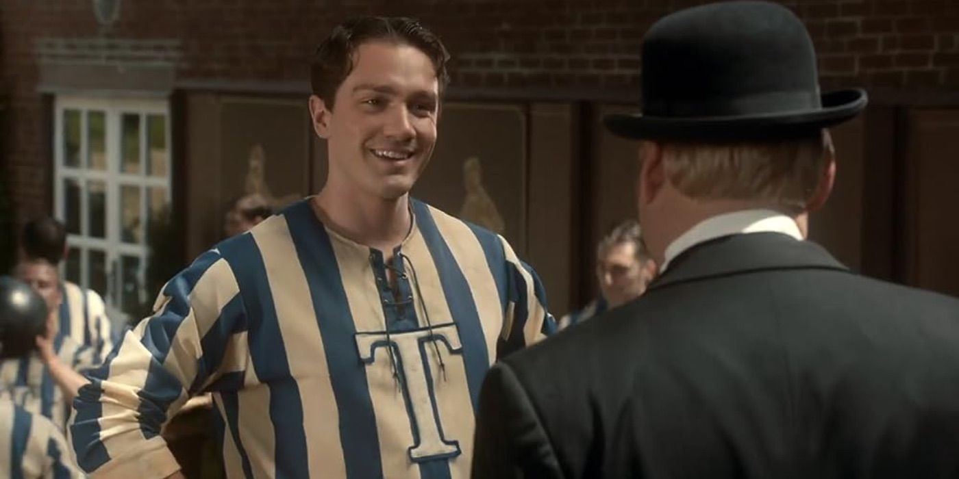 Jake Foy looks jovial in Murdoch Mysteries