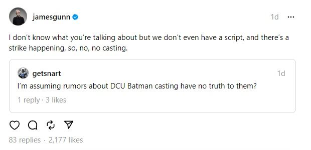 James Gunn On DC Universe Batman Casting