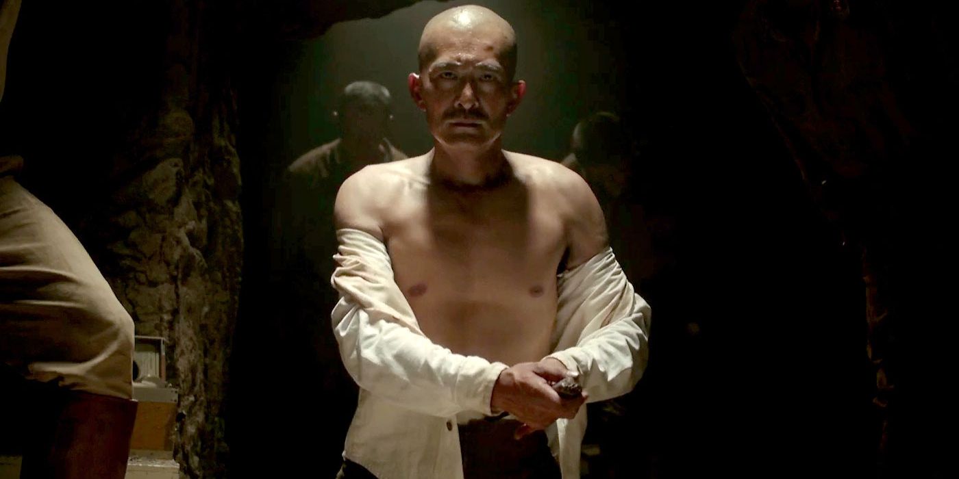 The Japanese General invoking the ritual of Seppuku in Hacksaw Ridge