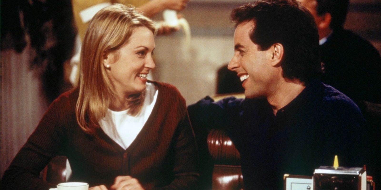 Jerry and Sheila at Monk&rsquo;s Cafe in Seinfeld