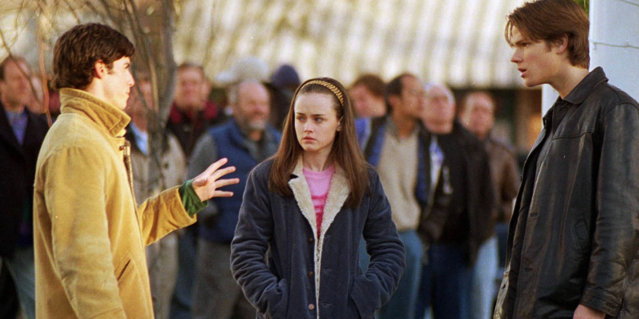 Jess and Dean argue with Rory in the middle in Gilmore Girls "A Tisket A Tasket" episode