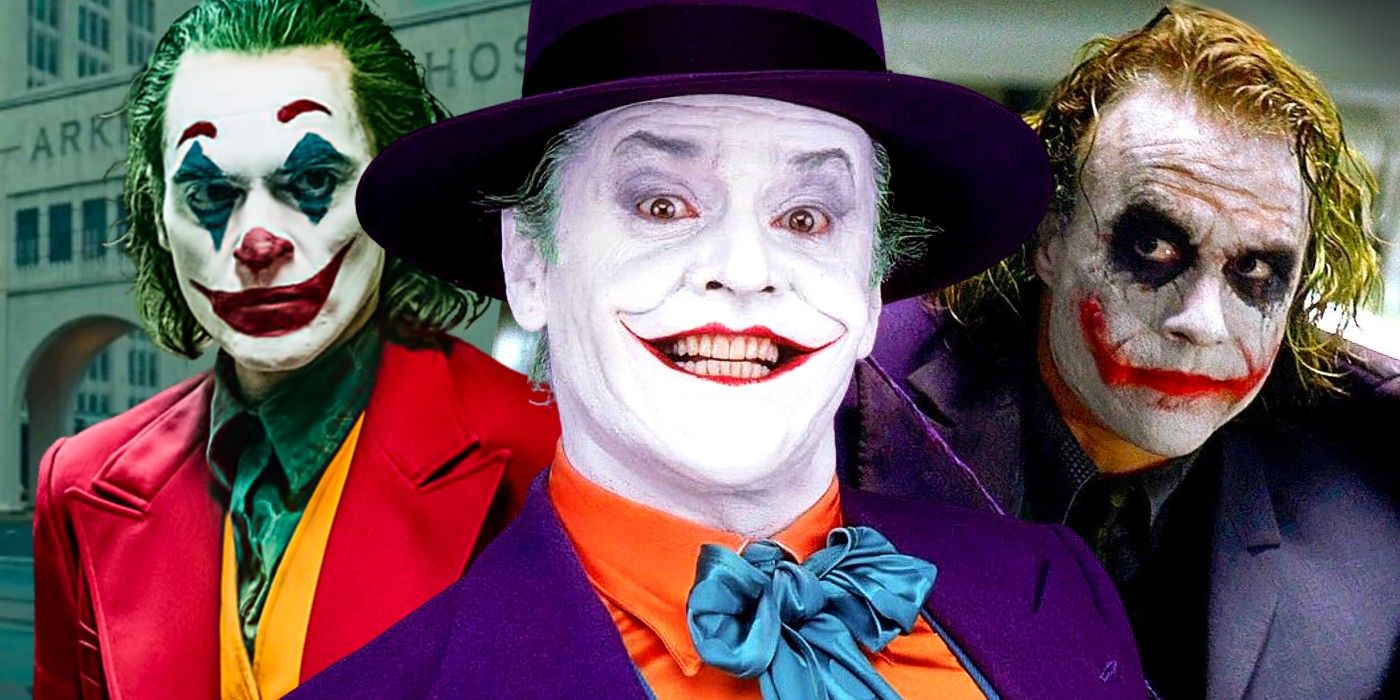 Joker Actors Jack Nicholson, Heath Ledger and Joaquin Phoenix