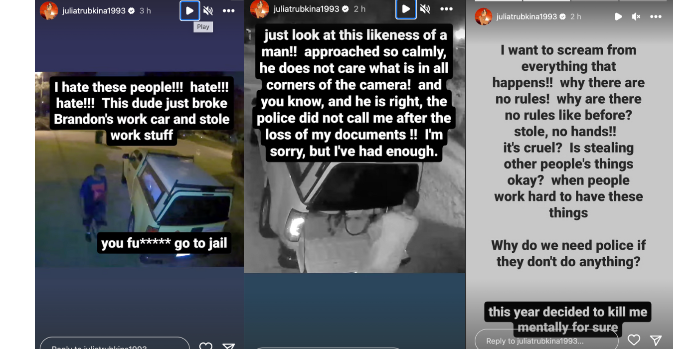 90 Day Fiance star Julia Trubkina&rsquo;s Instagram Story about Brandon Gibbs' work car being robbed