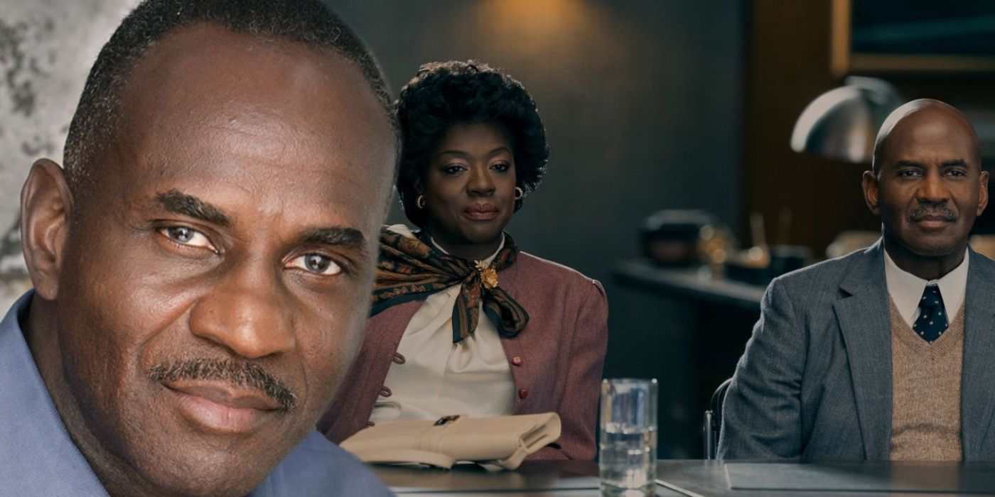 A composite image of Julius Tennon and his wife Viola Davis in Air