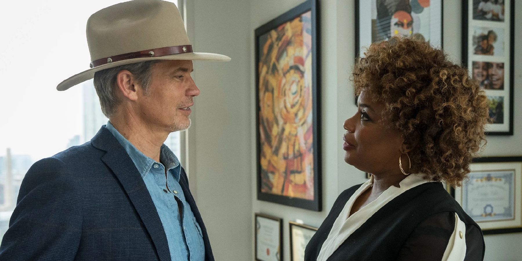 Raylan Givens and Carolyn Wilder in Justified: City Primeval