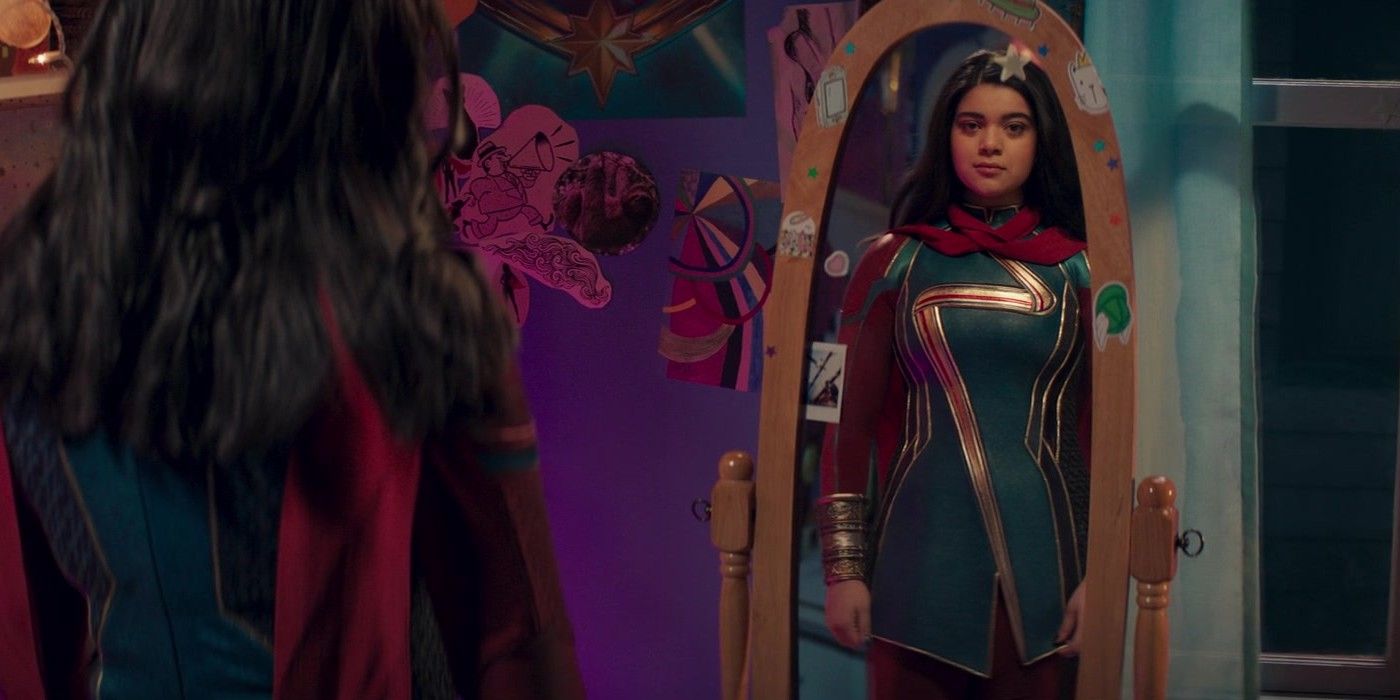 Kamala looks at her suit in Ms Marvel