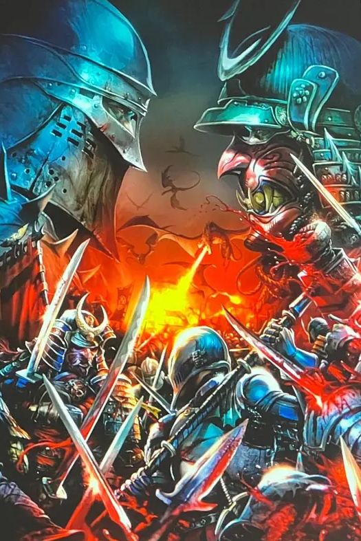 Knights vs samurai comic series poster