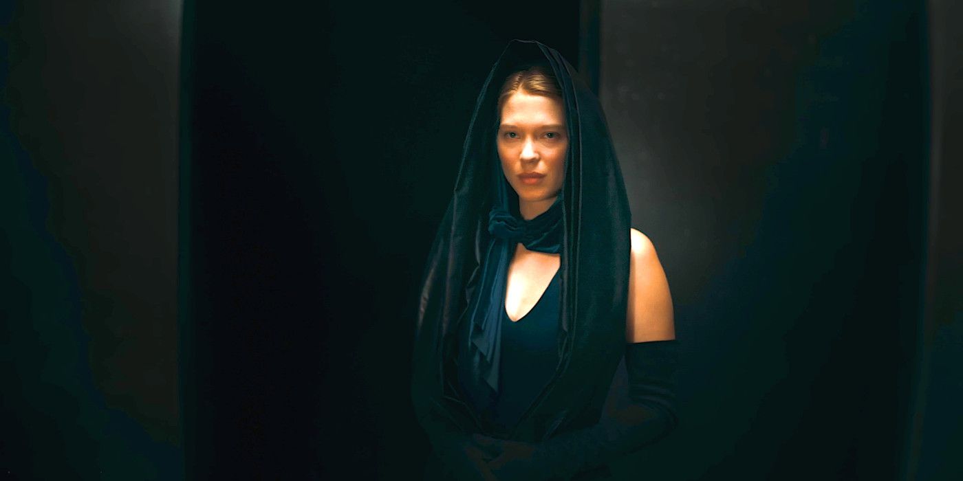Lea Seydoux as Lady Fenring looking mysterious in the shadows in Dune 2
