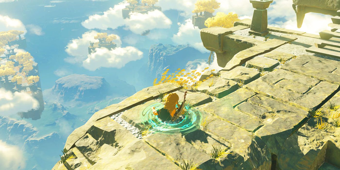 Link using Ascend in Zelda: Tears of the Kingdom.