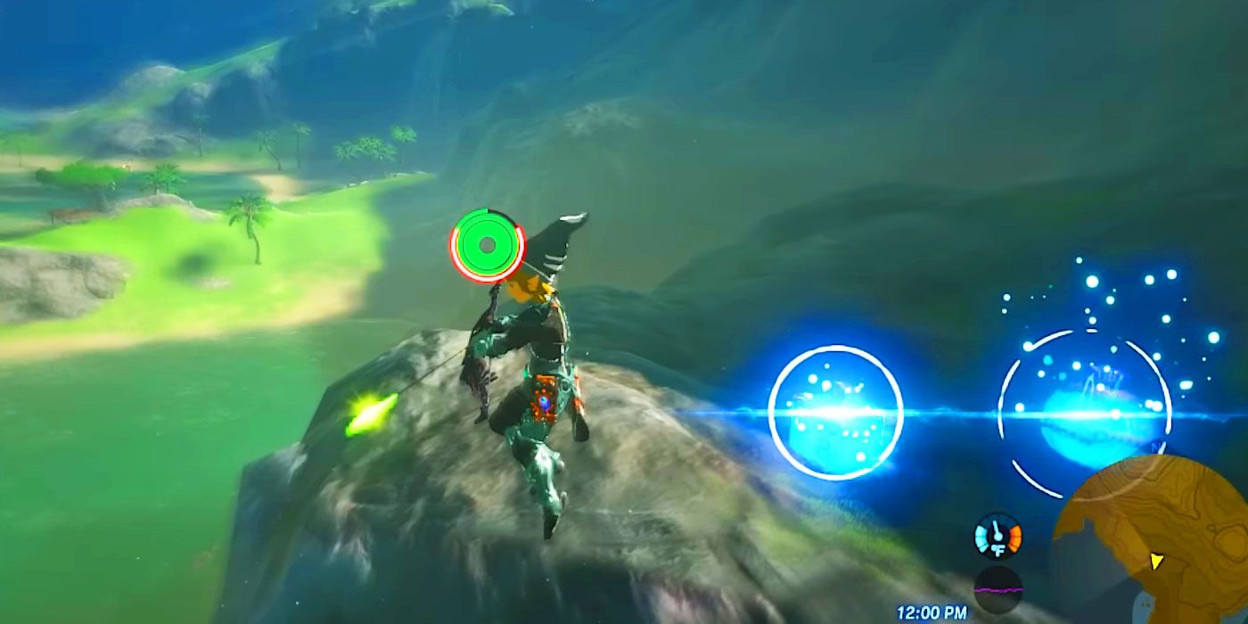 Link in Breath of the Wild using the Windbomb or Boomy Zoomy technique.