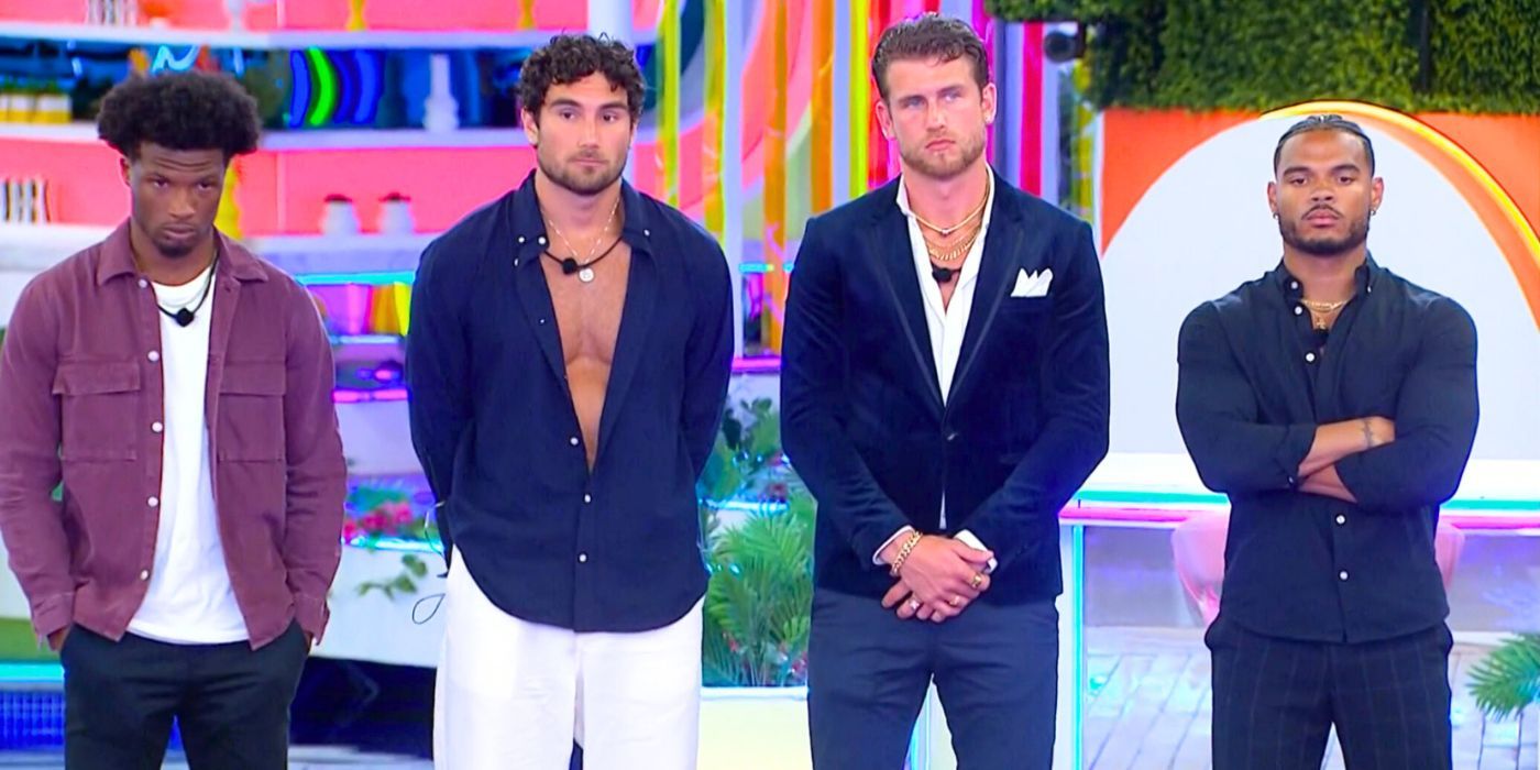 4 Love Island USA season 5 boys dressed up for elimination