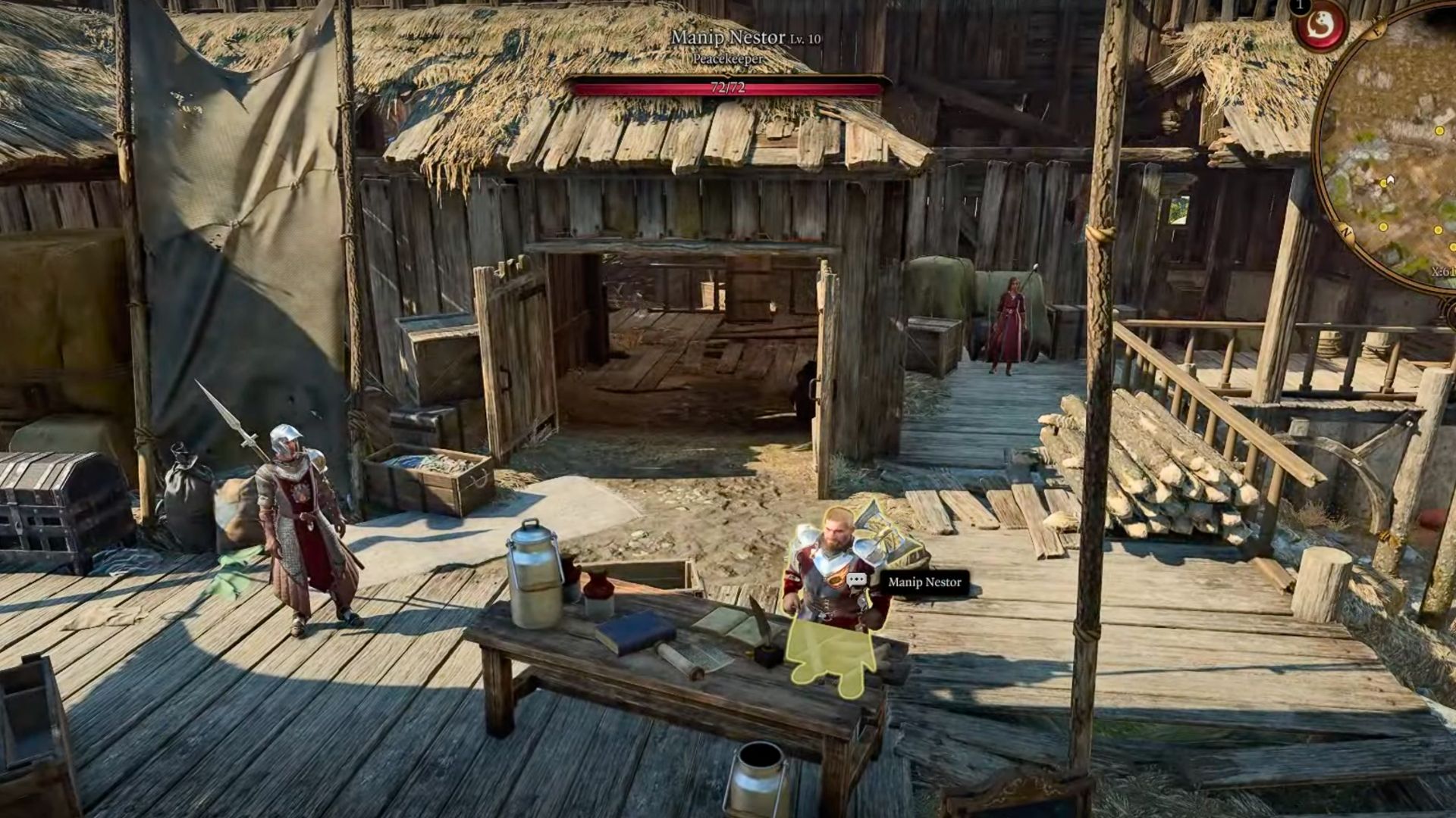 Manip Nestor standing in front of a barn in Baldur’s Gate 3