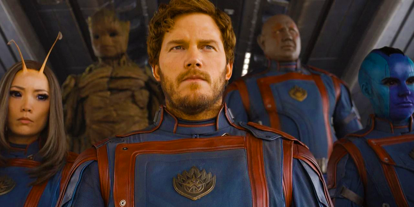 Mantis, Groot, Star-Lord, Drax, and Nebula in Guardians of the Galaxy Vol. 3