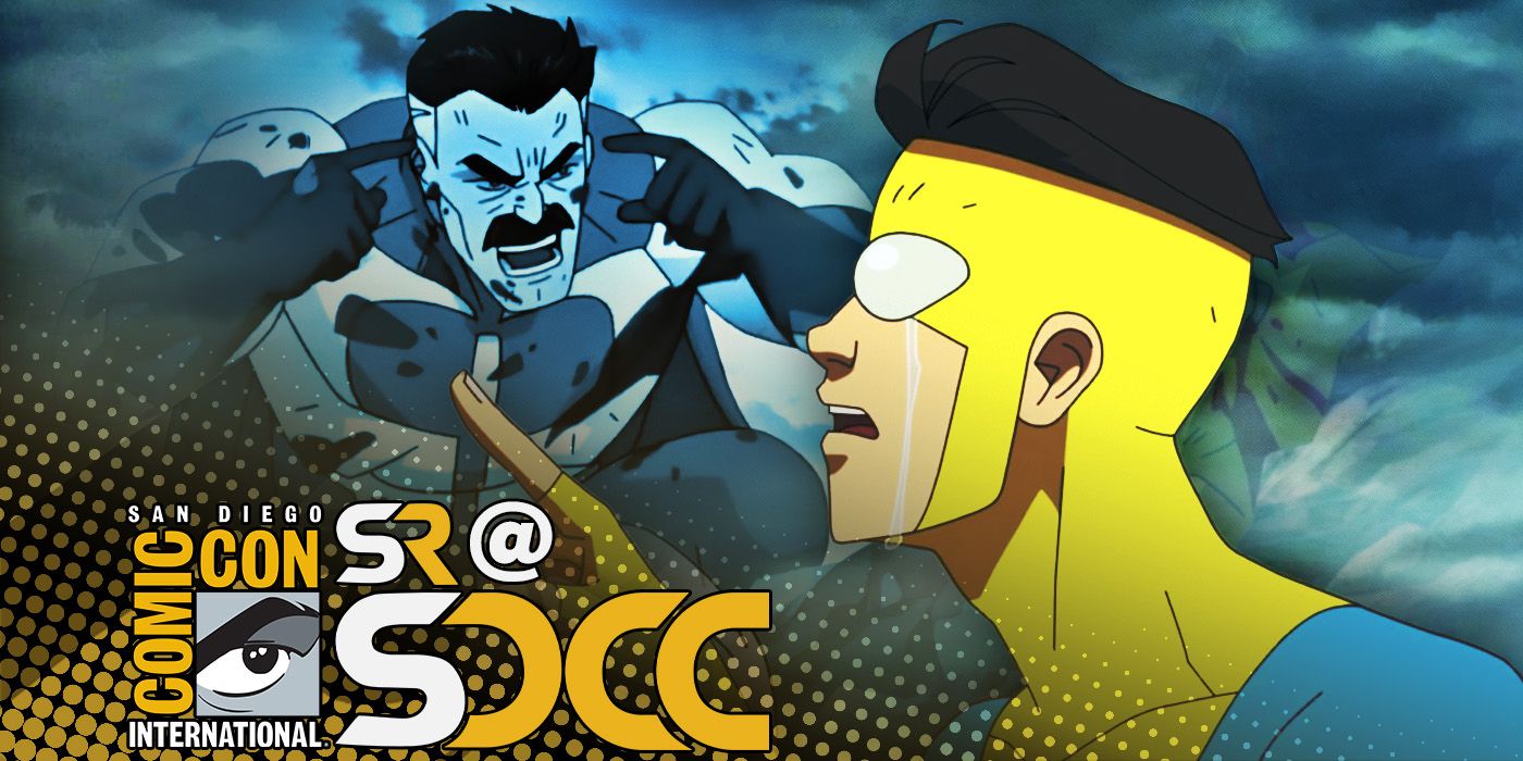 Angry Omni Man and Crying Invincible with SR @ SDCC logo