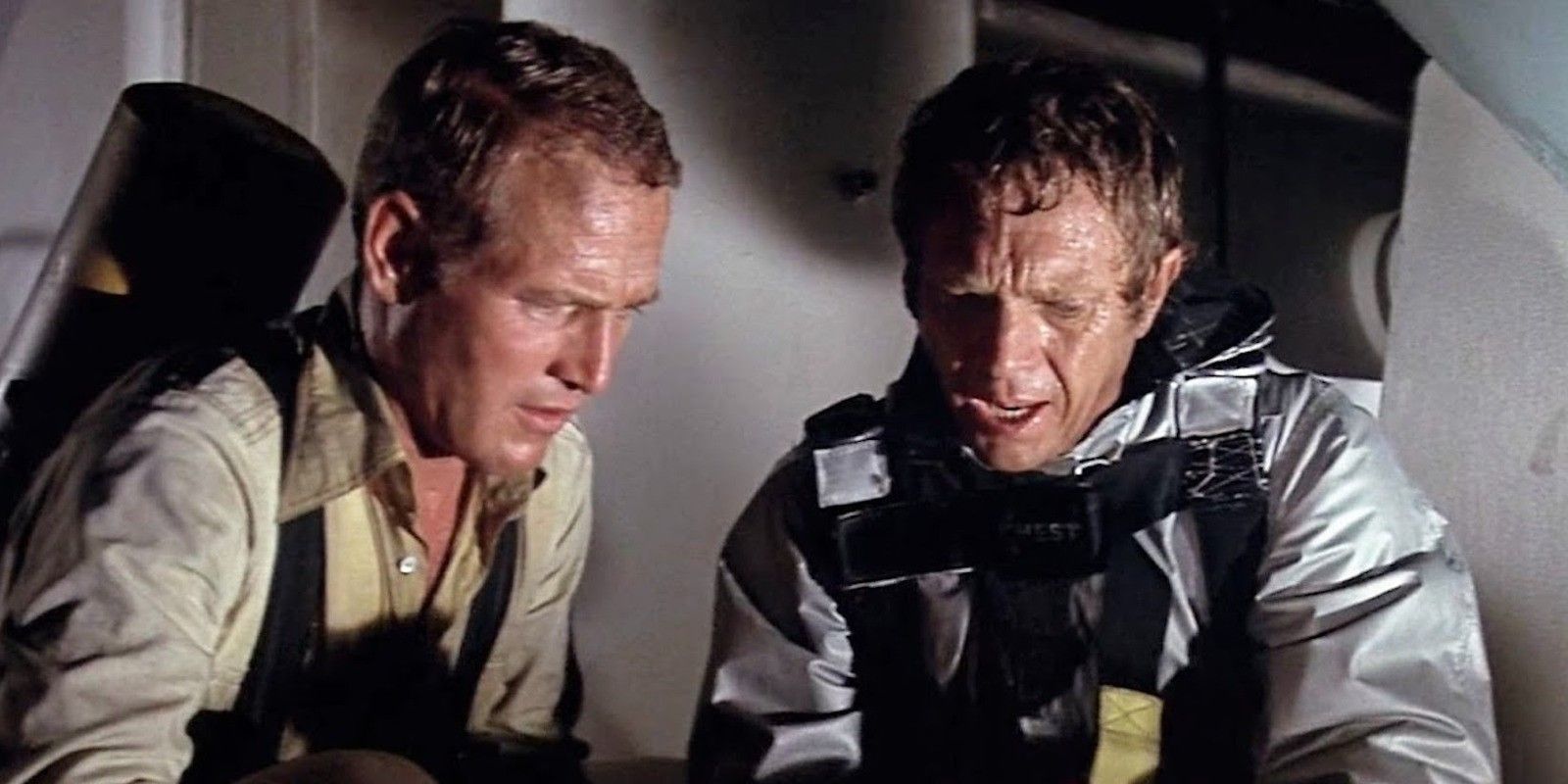 Steve McQueen and Paul Newman look stressed in The Towering Inferno