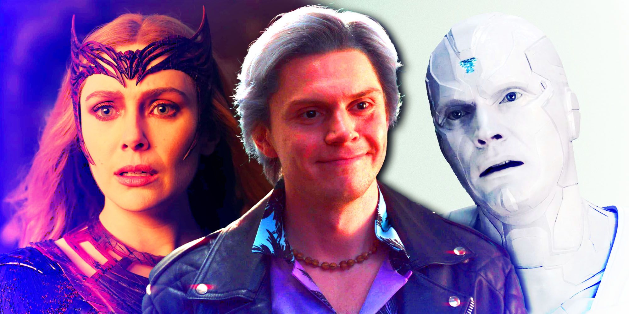 Scarlet Witch, Ralph Bohner, and White Vision in the MCU