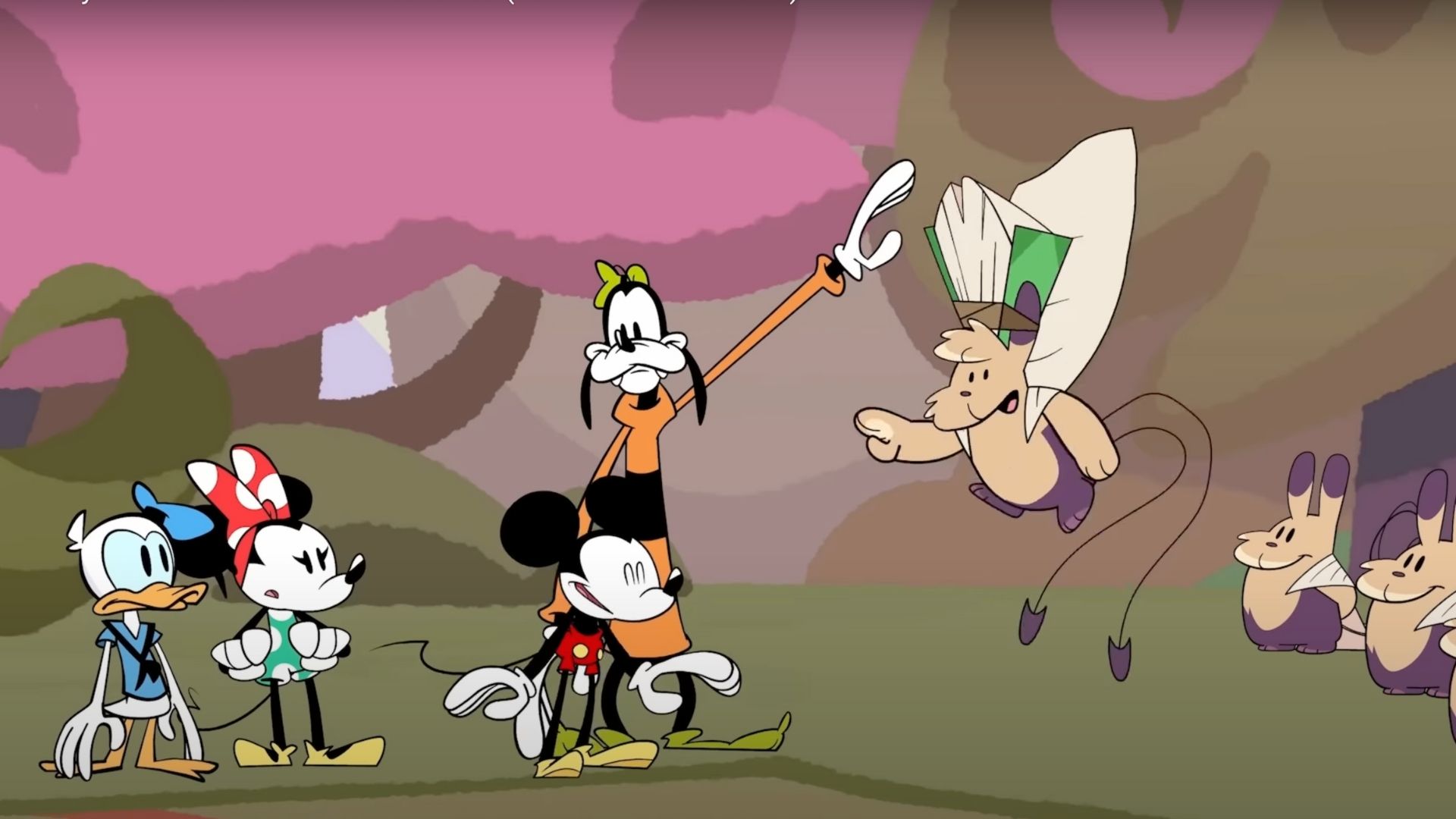 Minnie, Mickey, Goofy, Donald, and others in Disney Illusion Island