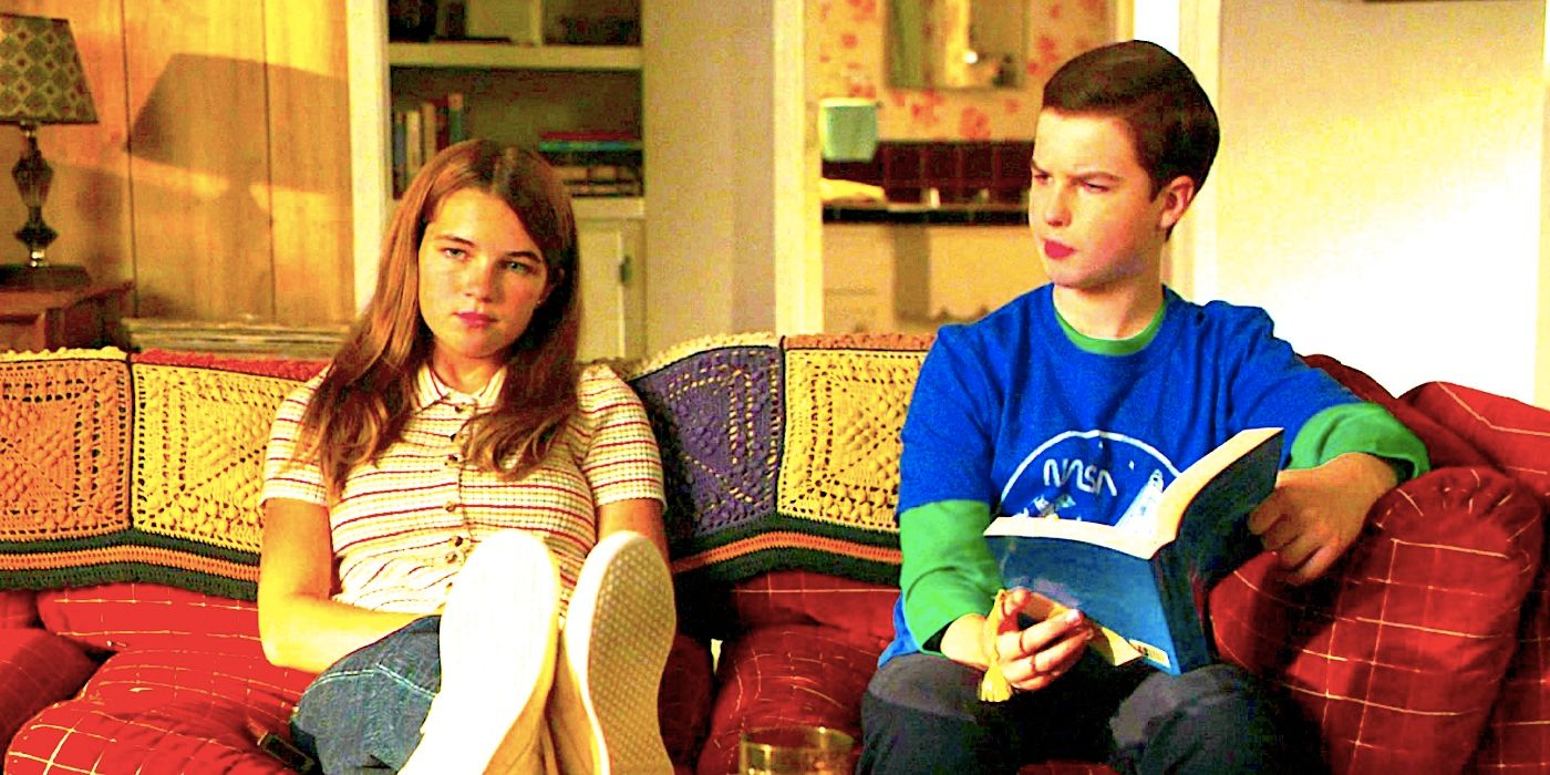 Missy and Sheldon sitting together in Young Sheldon season 6