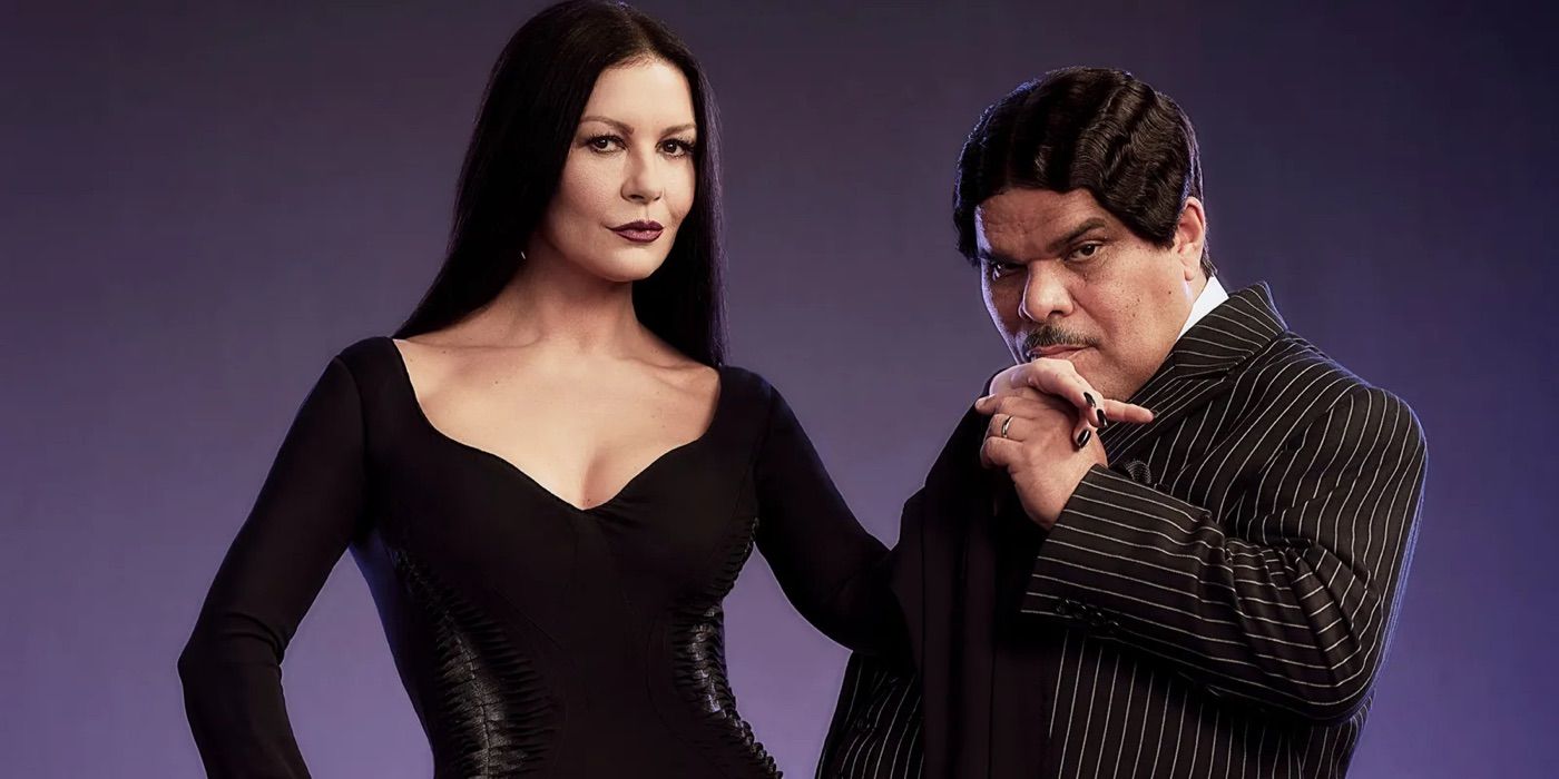 Gomez kisses Morticia's hand in Wednesday