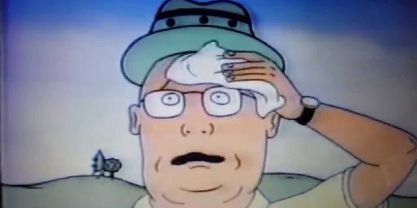 Mr Anderson wiping off the sweat of his forehead in Beavis and Butt-Head