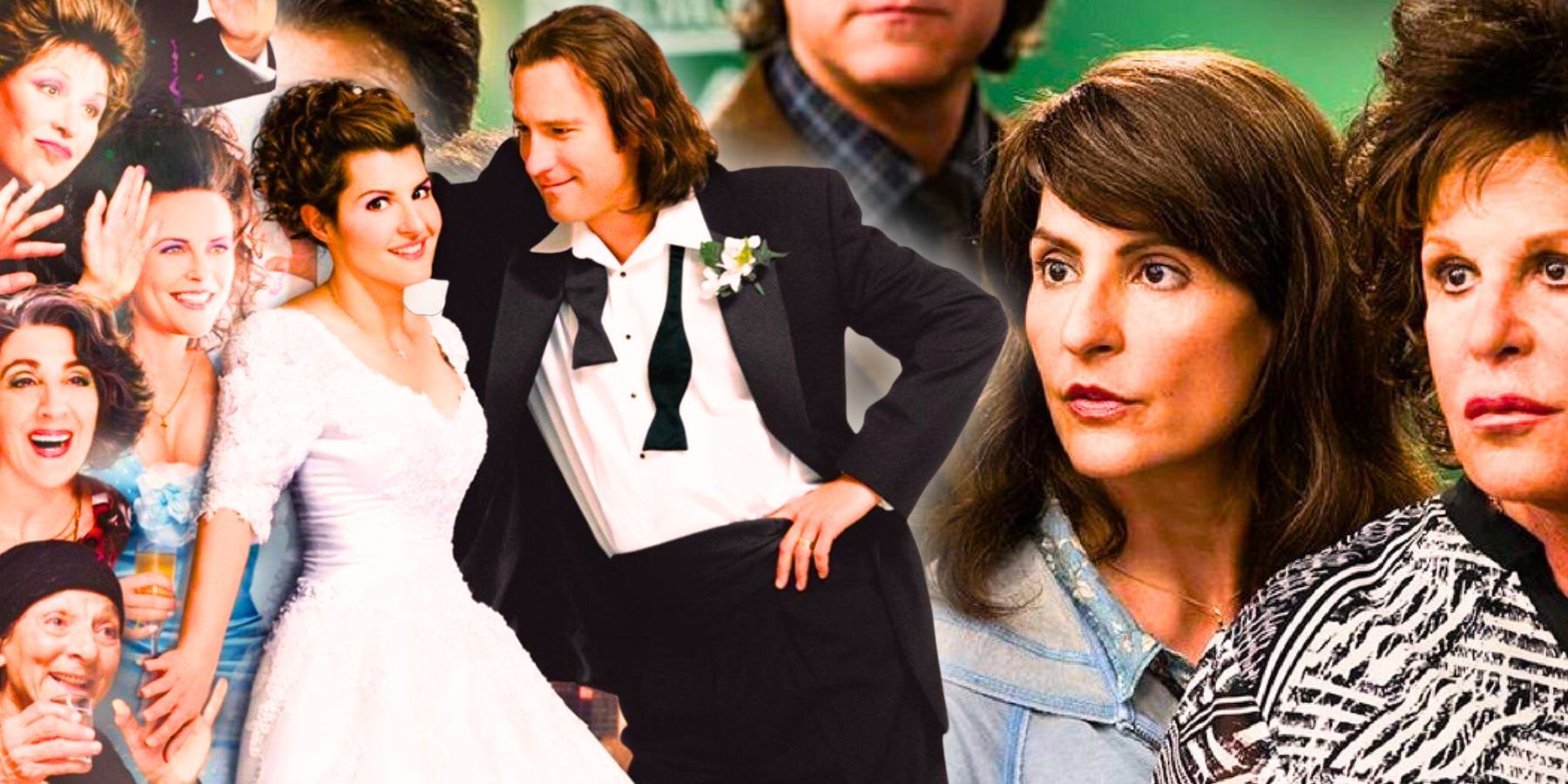 My Big Fat Greek Wedding 1 and 2 movie poster and still collage