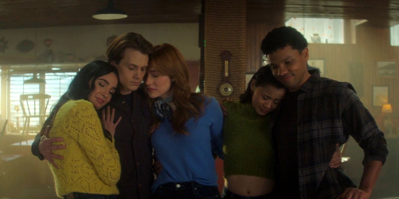 Bess, Ace, Nancy, George, and Nick in the Nancy Drew series finale.