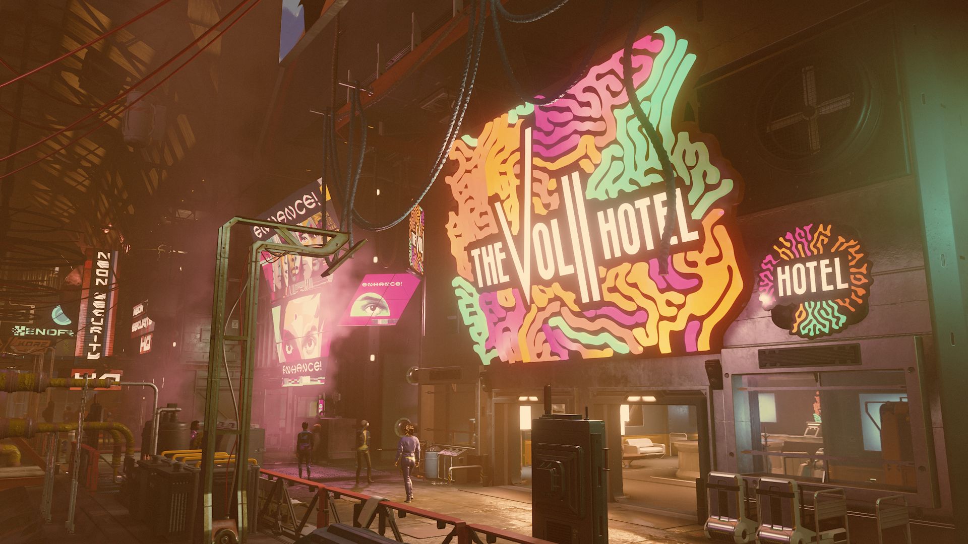 Neon City and &amp; Voll hotel from Starfield