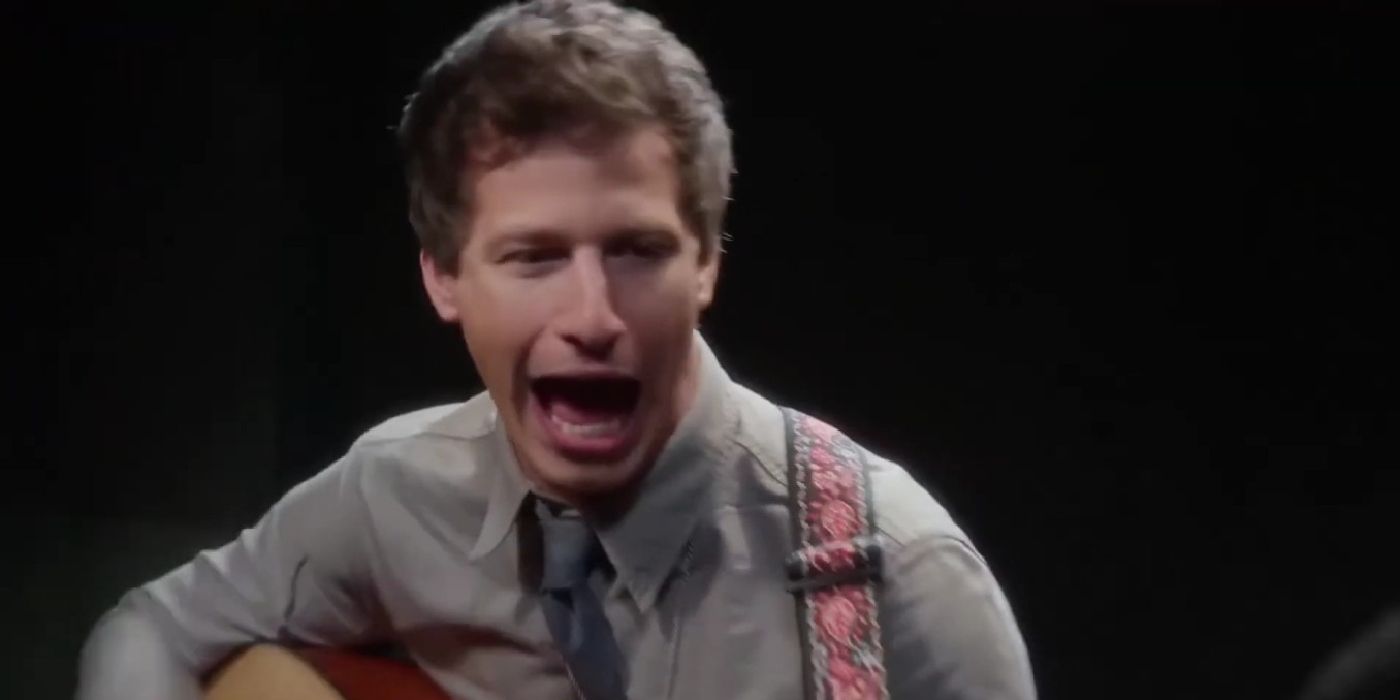 Jake Peralta playing a guitar in Brooklyn Nine-Nine