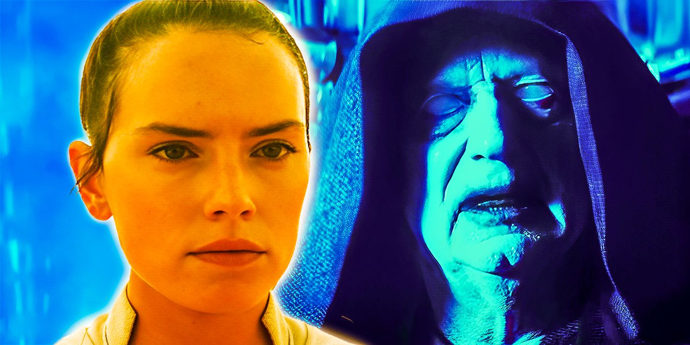 Rey and Palpatine in Star Wars: The Rise of Skywalker