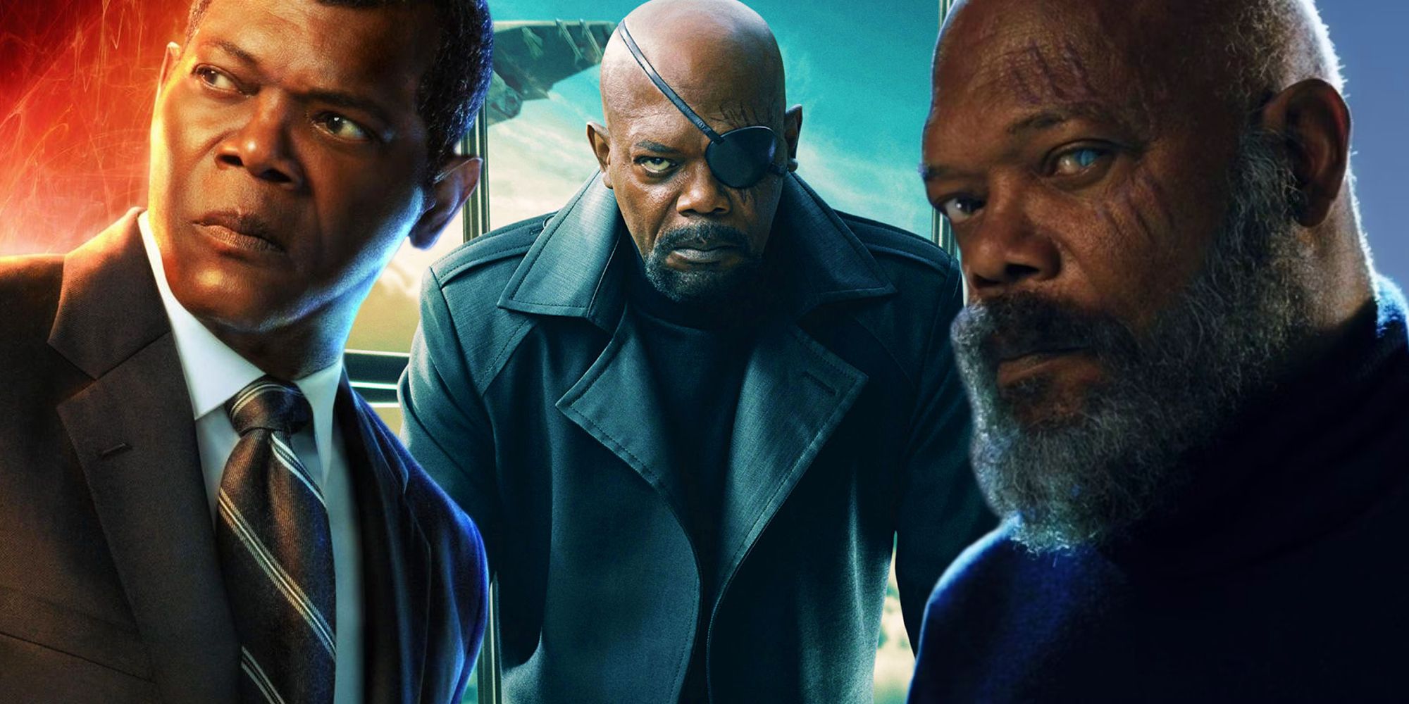 Nick Fury as seen in Captain America: The Winter Soldier between his appearance in Secret Invasion and Captain Marvel