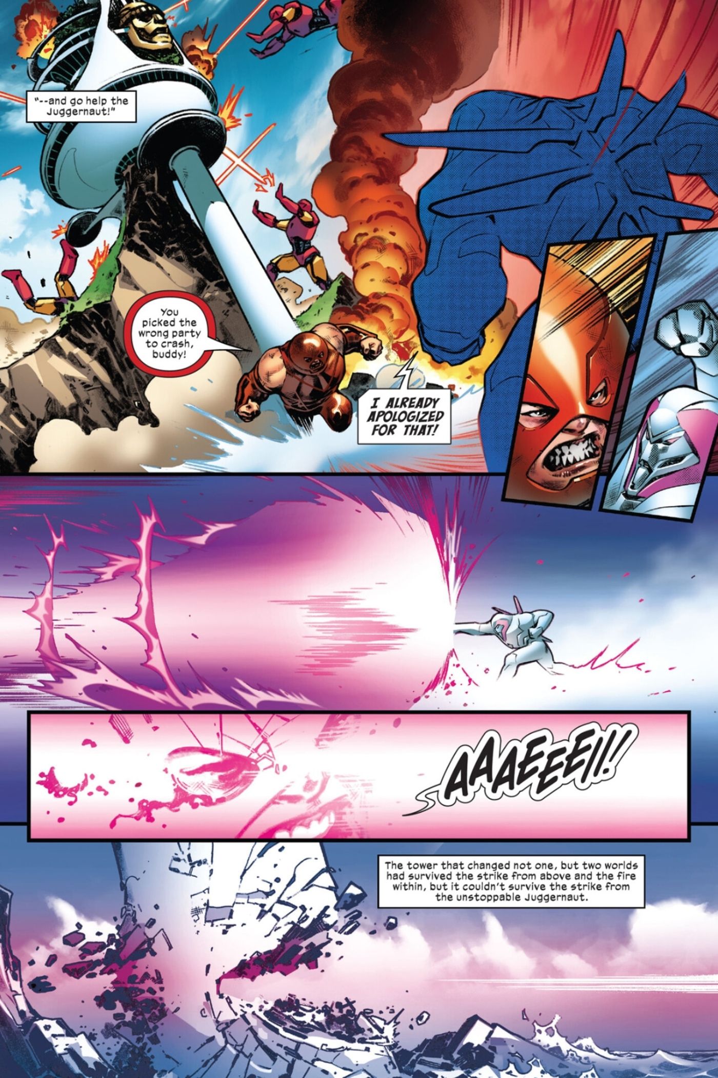 Nimrod fighting the Juggernaut.