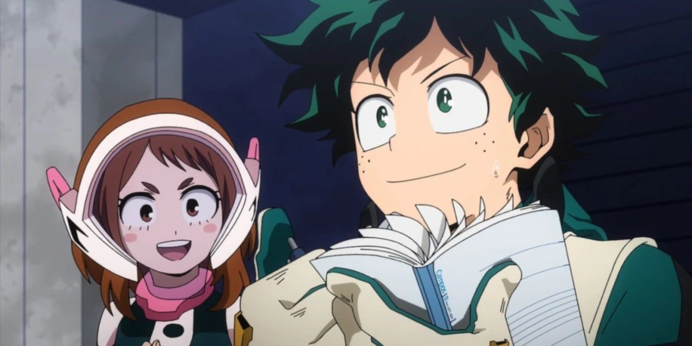 Ochaco e Deku juntos em My Hero Academia