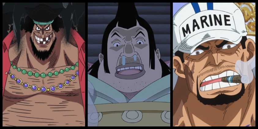 A collage featuring the most despicable villains from One Piece.