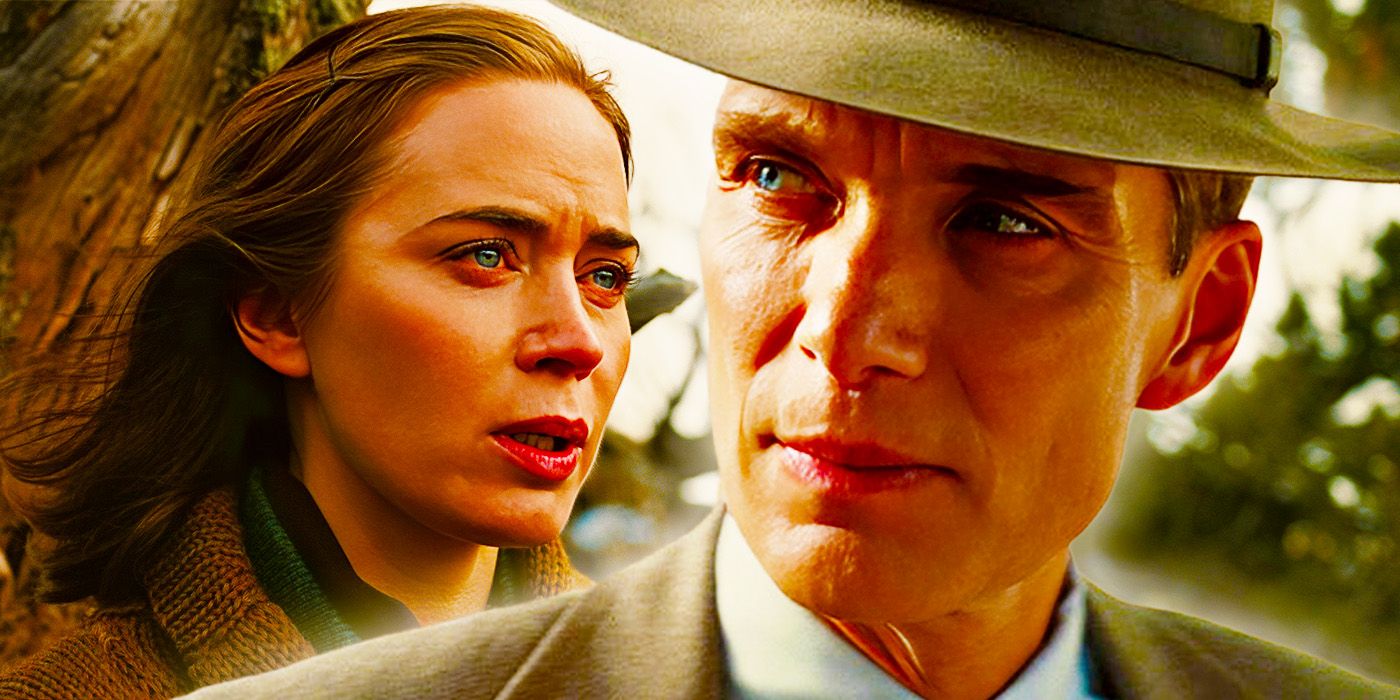 Collage of Emily Blunt and Cillian Murphy from Oppenheimer