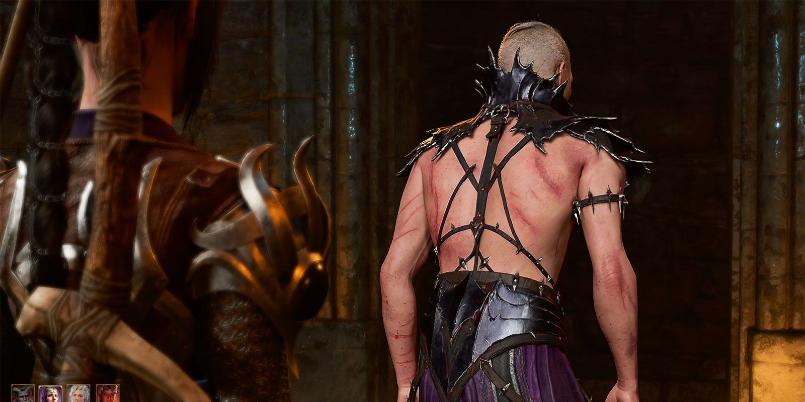 Abdirak’s back with whip wounds in Baldur’s Gate 3.