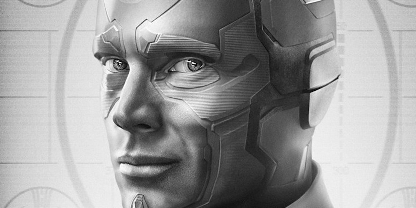 Paul Bettany as Vision in black and white