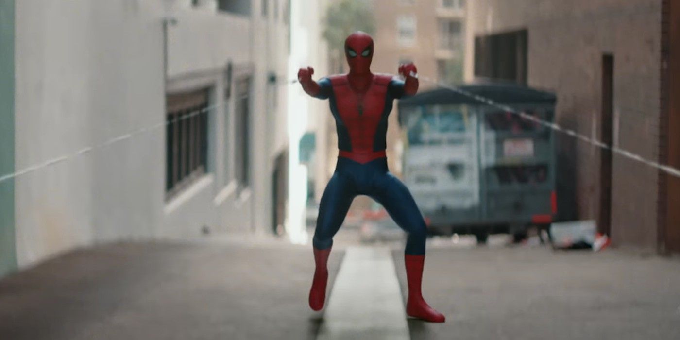 Peter holding webs in the Spider-Man Lotus fan film