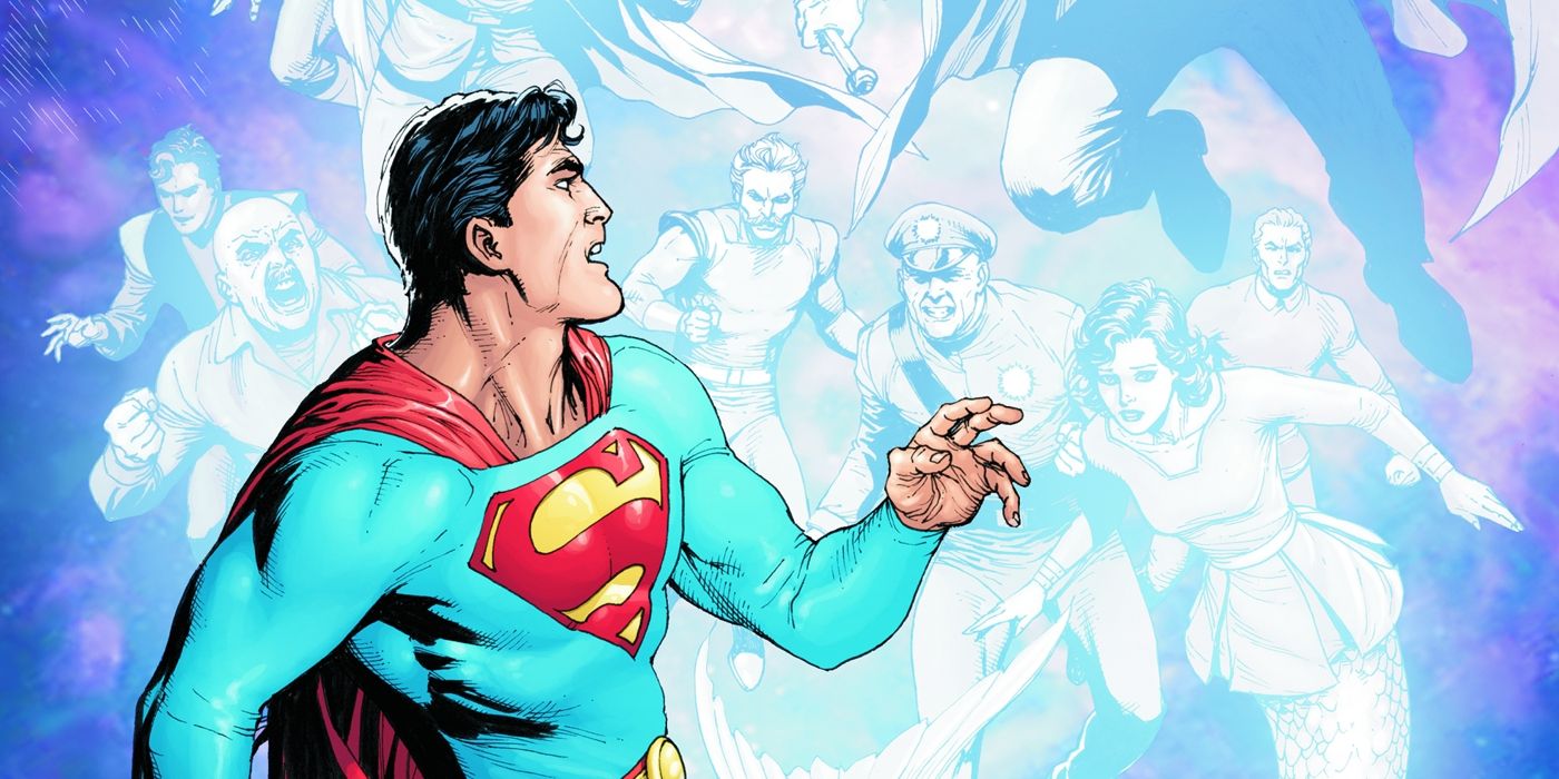 Comic-Illustration: Superman konfrontiert die Phantomzone.