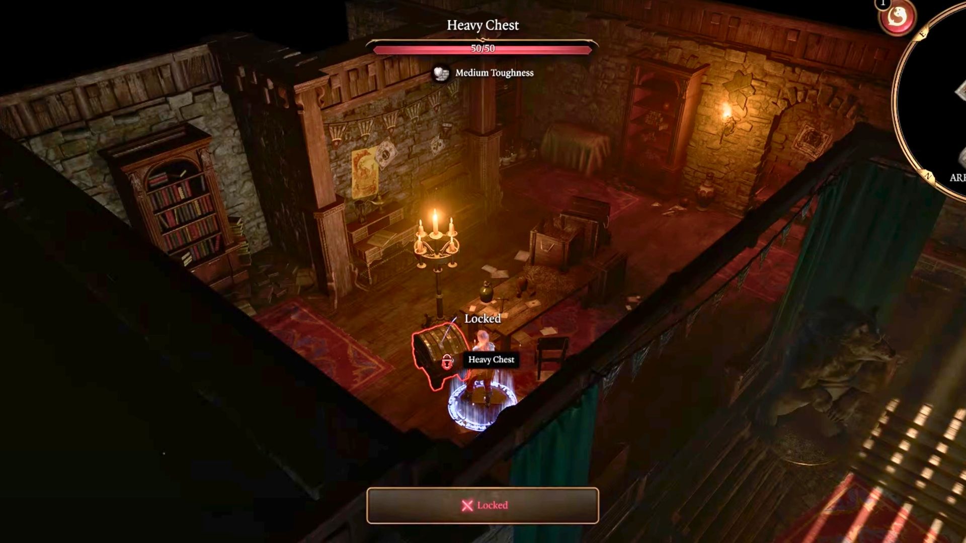 Player standing in front of a locked chest in Baldur’s Gate 3
