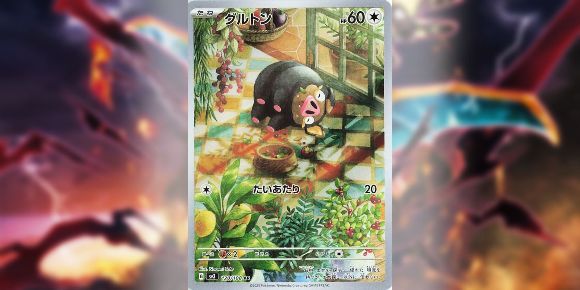 A glamour shot of Pokemon TCG Obsidian Flames' Lechonk Illustration Rare card.